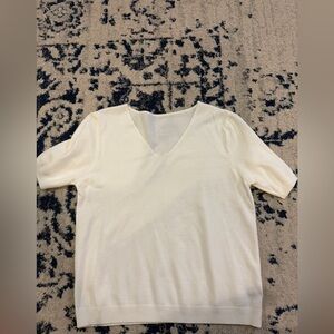 Elegant white V-Neck Women's Top